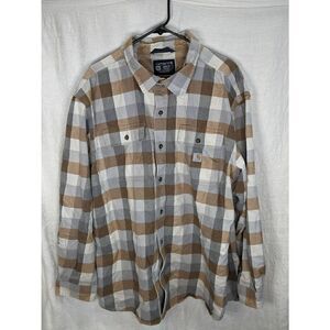 Carhartt Loose Fit Plaid Cotton Flannel Button Long Sleeve Shirt 2XL XXL